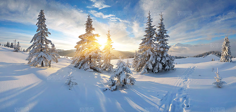 高清冬季冬天雪景自然风景JPG图片