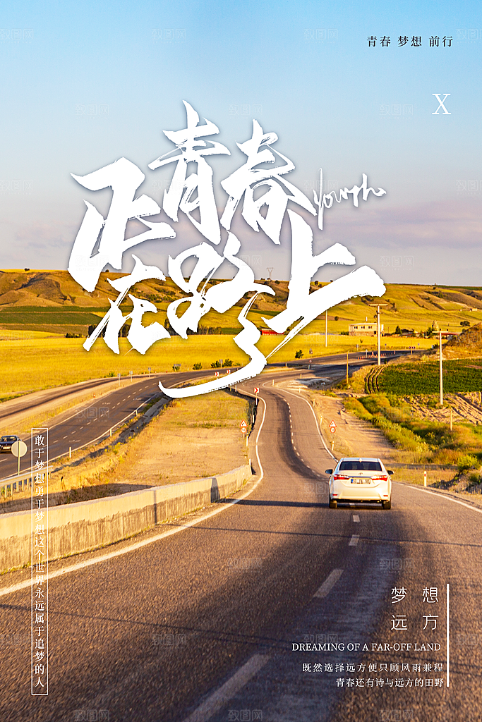 简约大气梦想励志拼搏海报