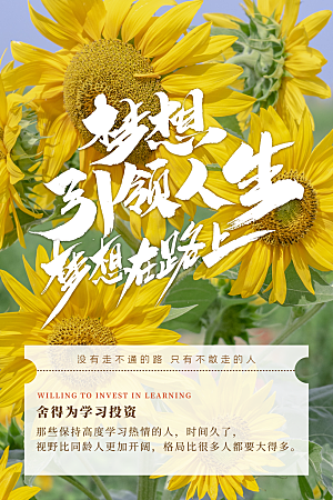 简约大气梦想励志拼搏海报