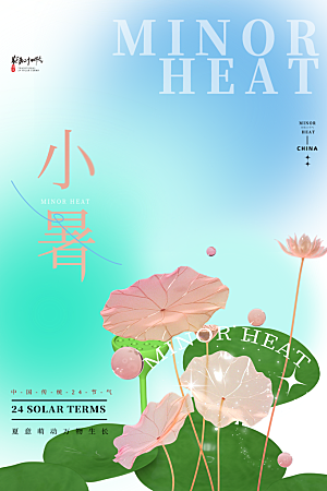小暑节气简约大气海报