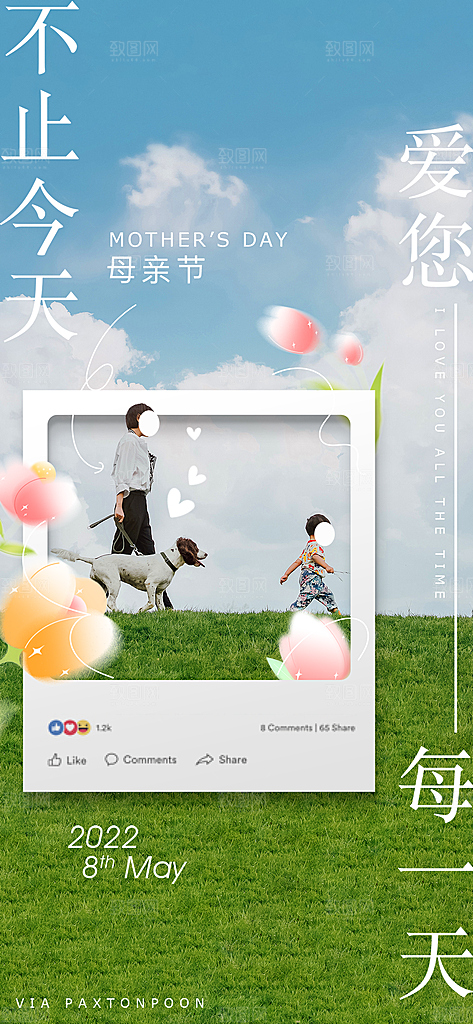 母亲节节日简约大气海报