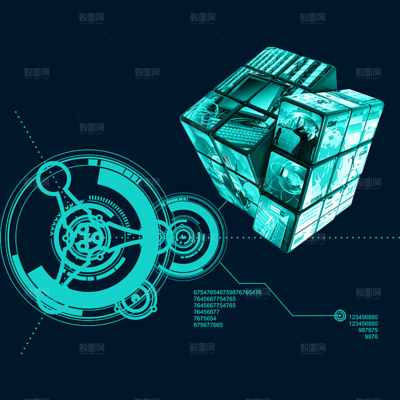 高科技可视化科幻3D科技海报