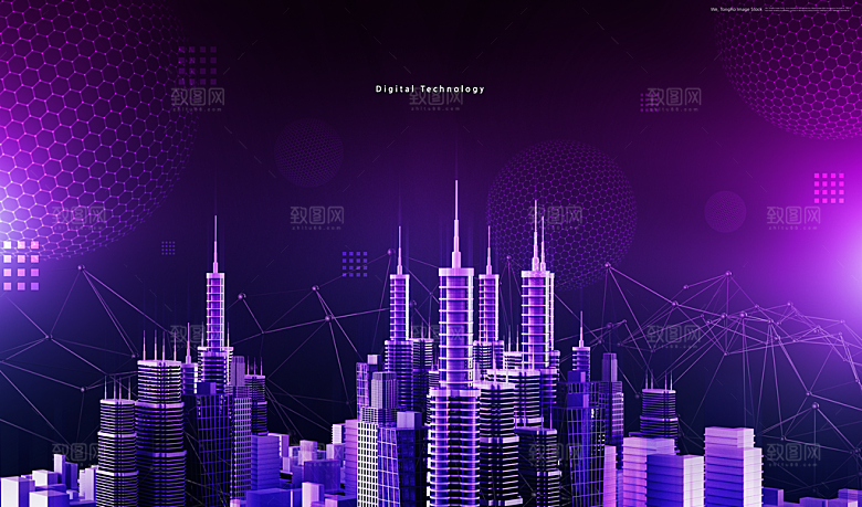 高科技可视化科幻3D科技海报