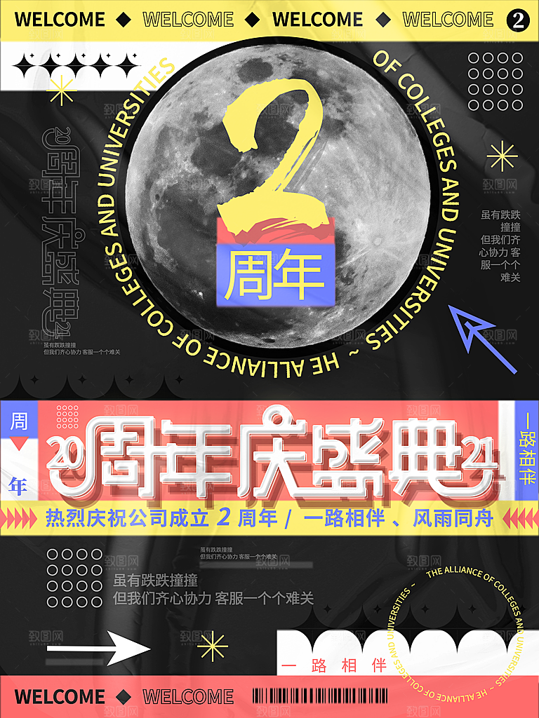 酸性周年庆促销海报
