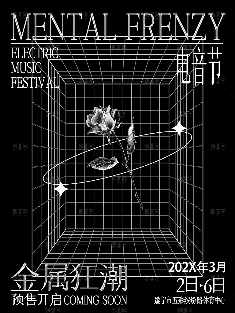 酸性明星现场音乐节展会促销海报