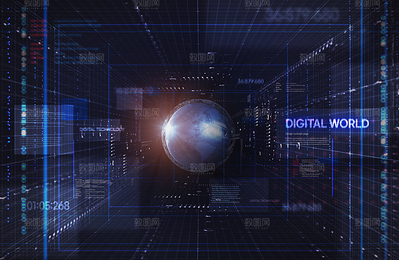 高科技可视化科幻3D科技海报