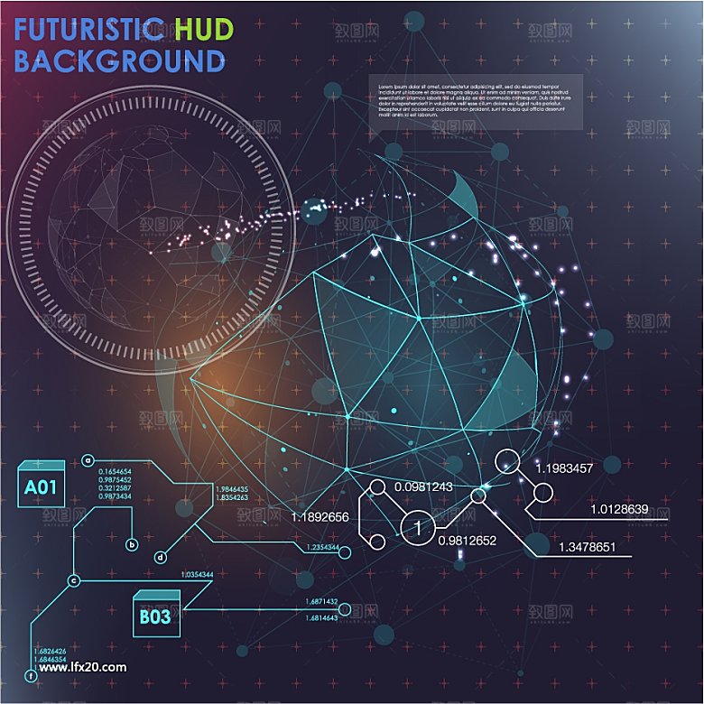 高科技可视化科幻3D科技海报