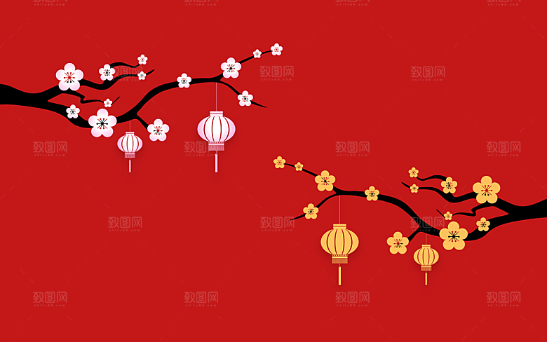 传统梅花喜庆装饰素材