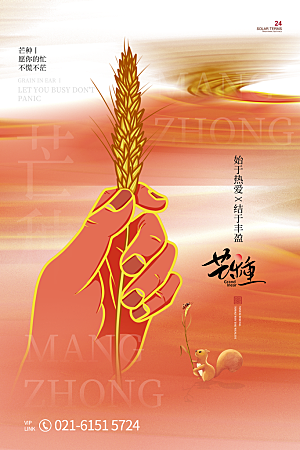 芒种节气简约大气海报