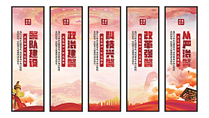 警队建设党建挂画