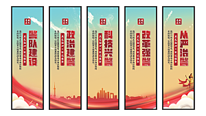 警队建设党建挂画