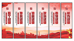 五个过硬党建挂画