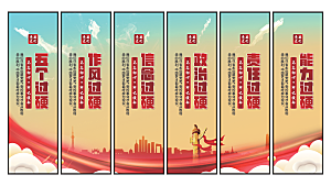 五个过硬党建挂画