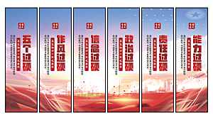 五个过硬党建挂画