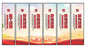 五个过硬党建挂画