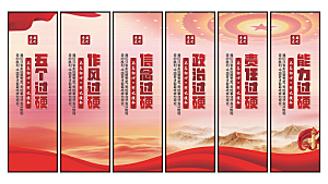 五个过硬党建挂画