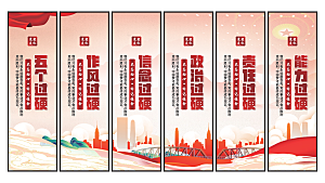 五个过硬党建挂画