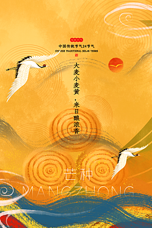 芒种节气简约大气海报