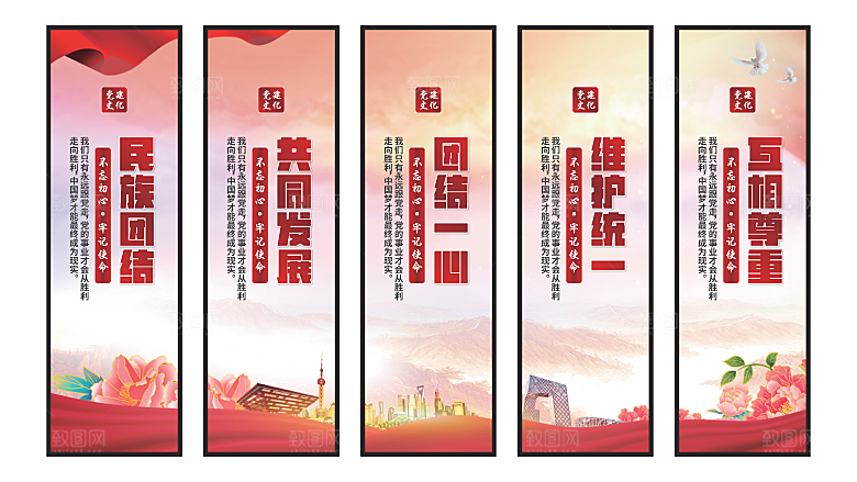 民族团结党建挂画