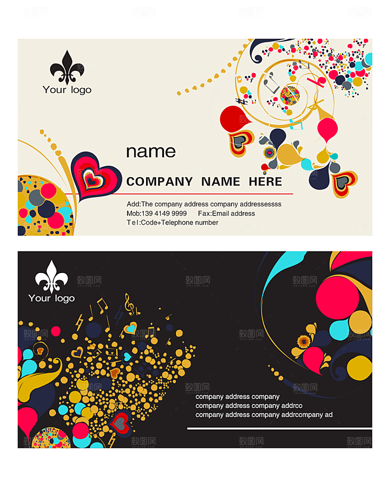 创意企业名片科技企业素材