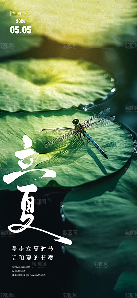 中国传统节气立夏手机海报