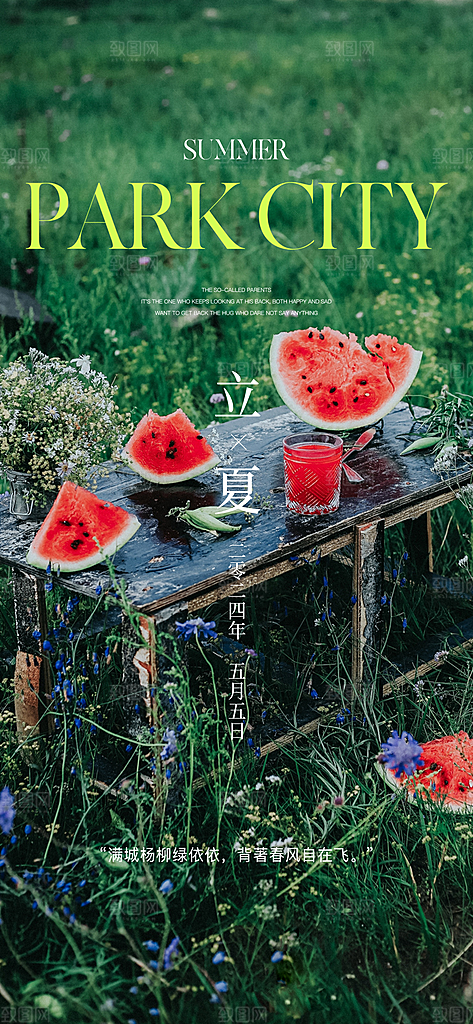 中国传统节气立夏手机海报