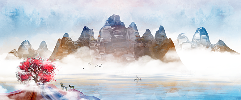中国风水墨山水画