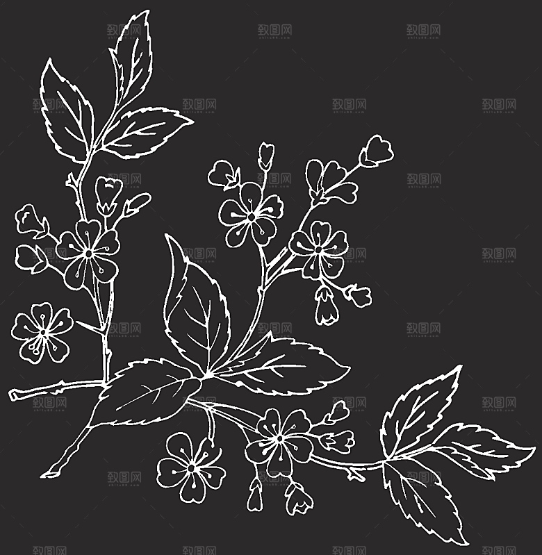 矢量创意花纹鲜花素材