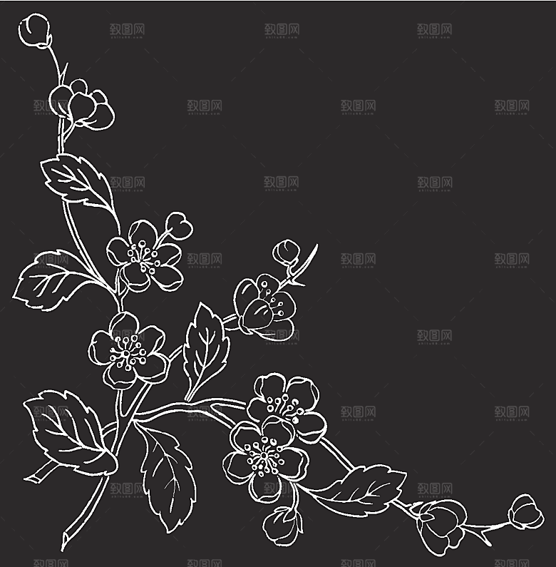 矢量创意花纹鲜花素材