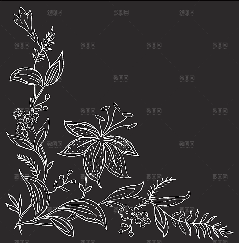 矢量创意花纹鲜花素材