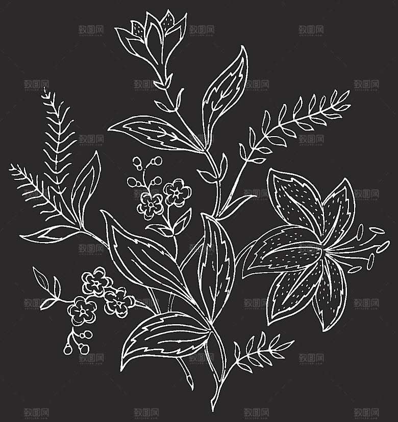 矢量创意花纹鲜花素材