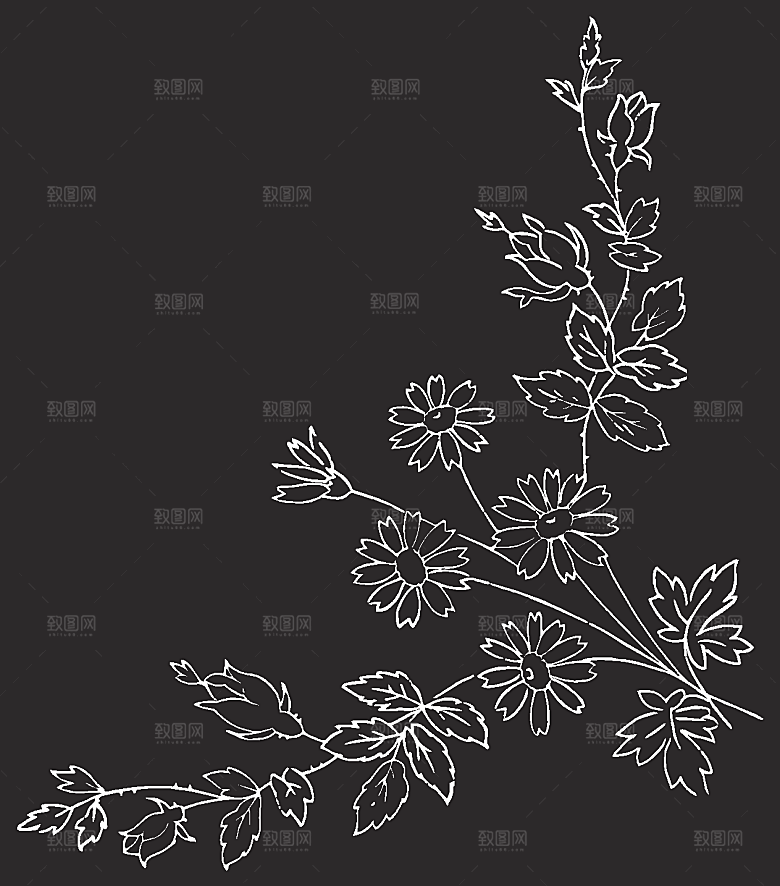 矢量创意花纹鲜花素材
