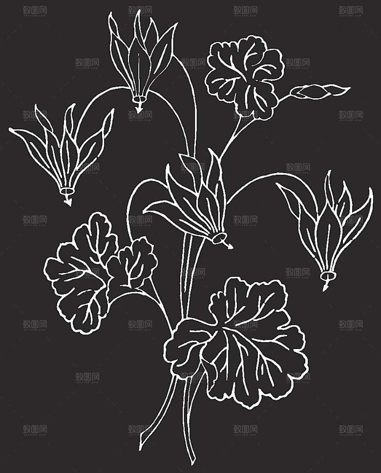 矢量创意花纹鲜花素材