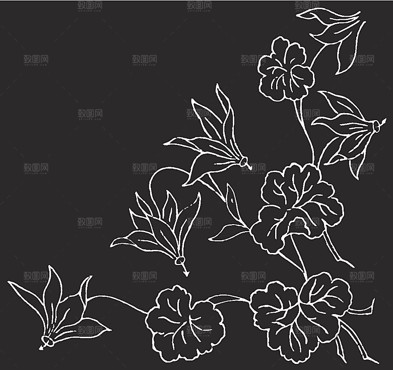 矢量创意花纹鲜花素材