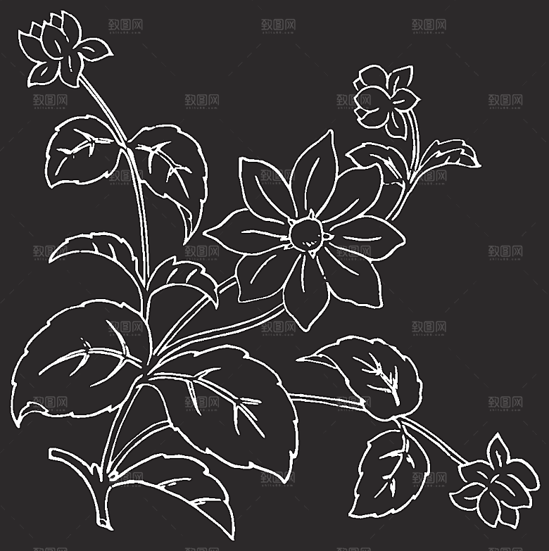 矢量创意花纹鲜花素材