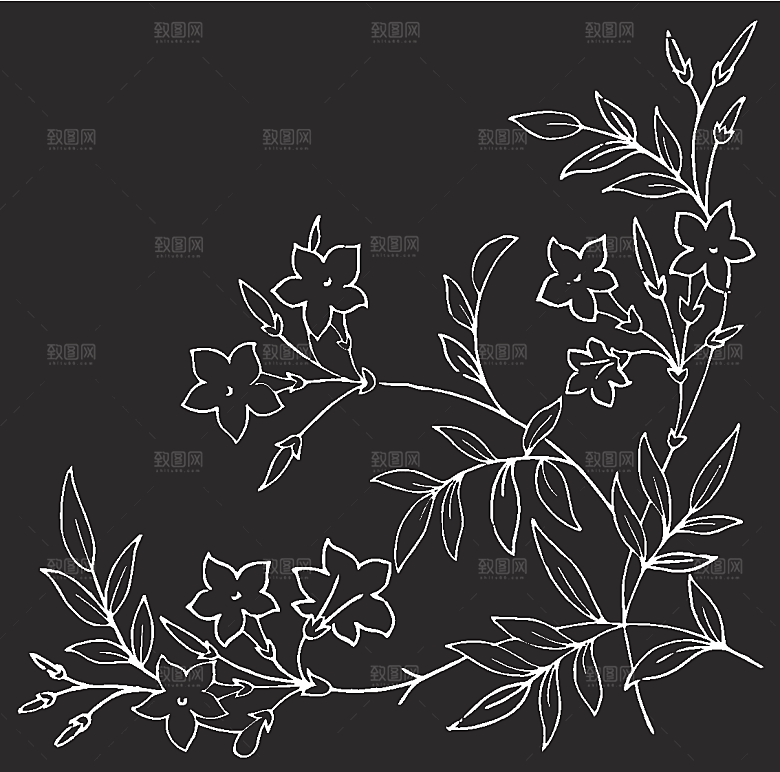 矢量鲜花花朵花卉创意底纹素材