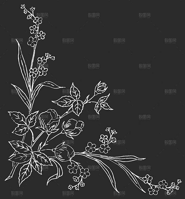 矢量鲜花花朵花卉创意底纹素材