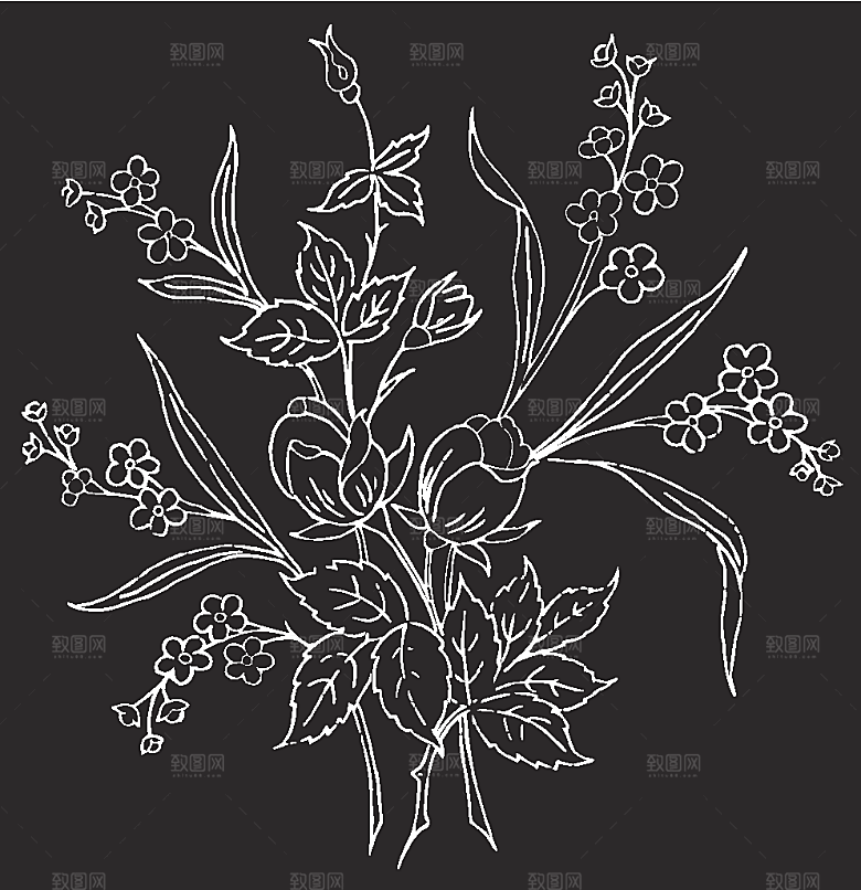 矢量鲜花花朵花卉创意底纹素材