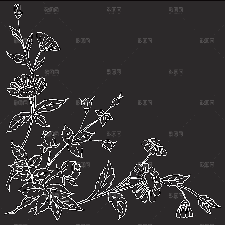 矢量鲜花花朵花卉创意底纹素材