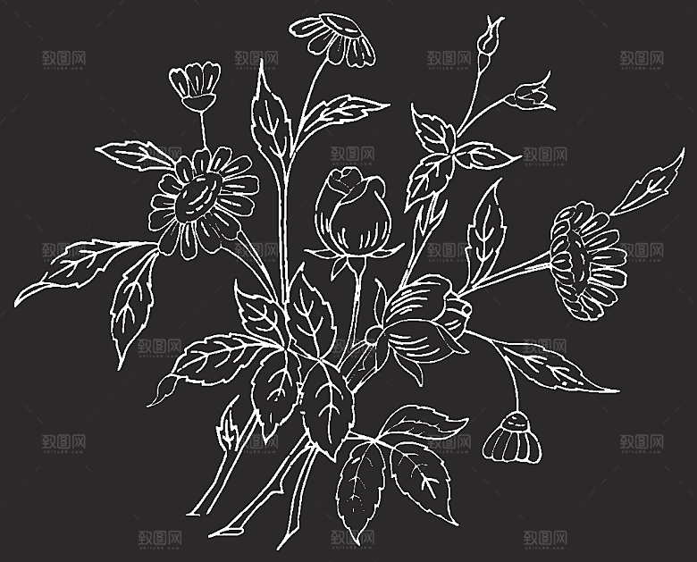 矢量鲜花花朵花卉创意底纹素材