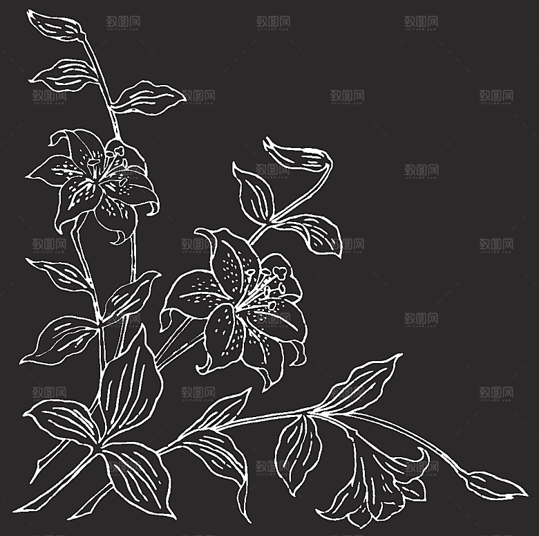 手绘鲜花花朵素材元素