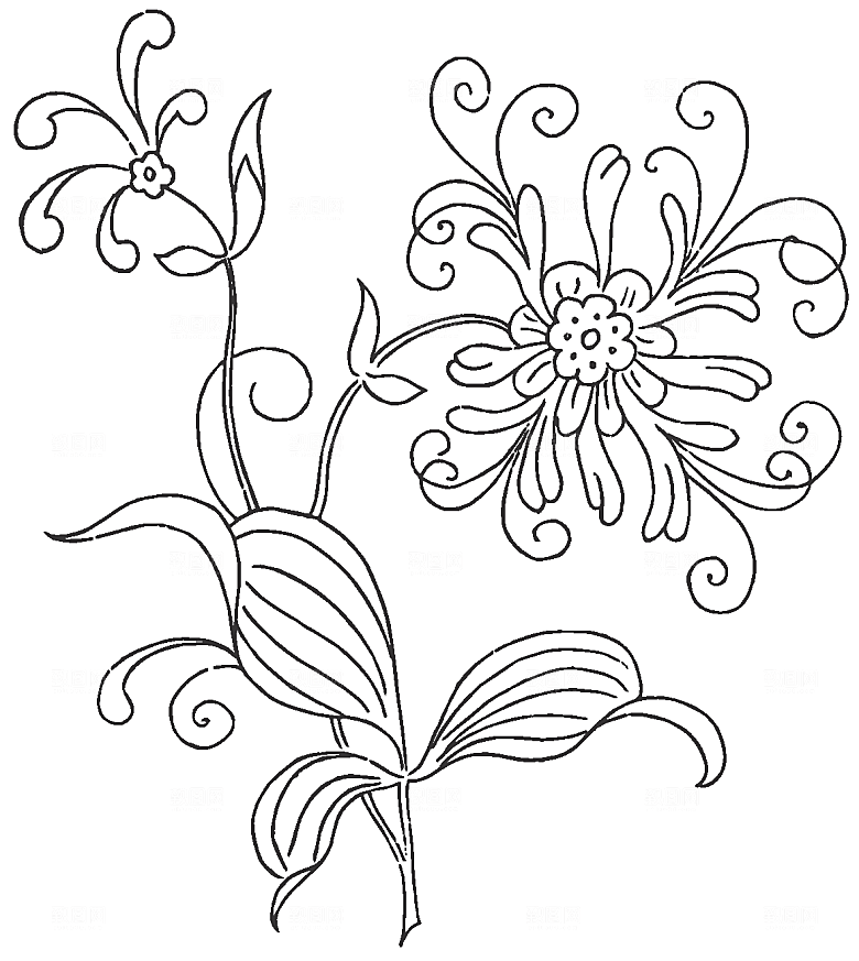 矢量手绘鲜花花朵素材