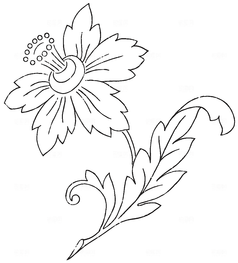 矢量手绘鲜花花朵素材