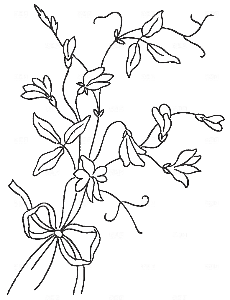 矢量鲜花花卉线条元素