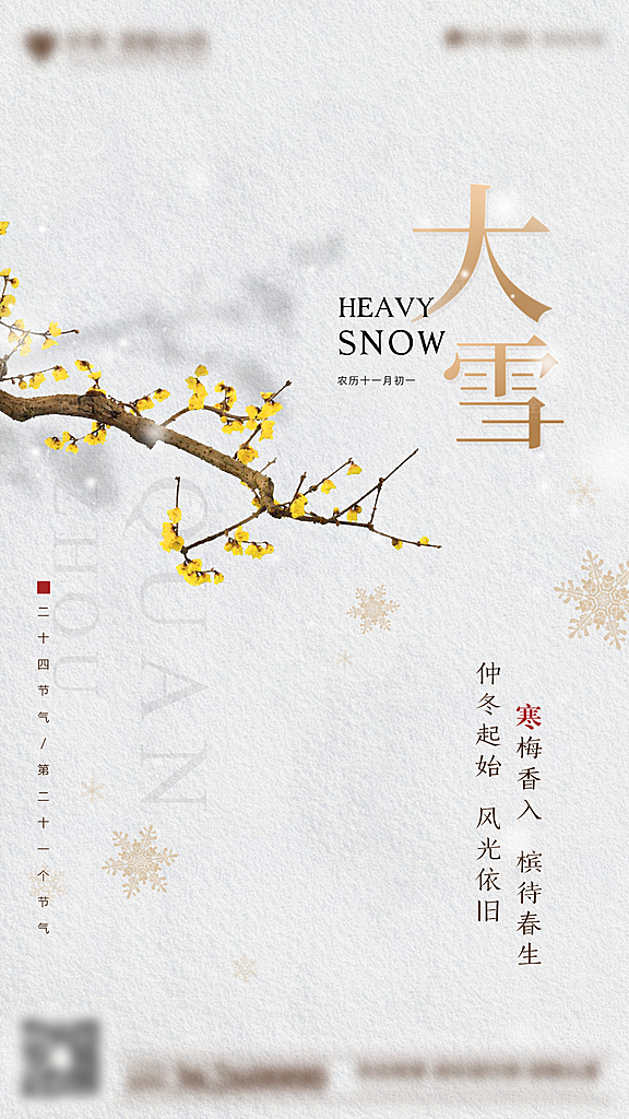 大雪小雪冬天冬至节气