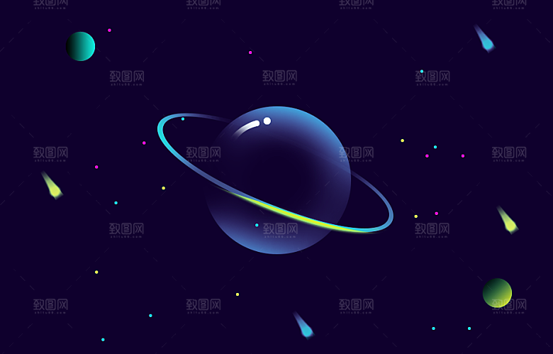 多彩渐变炫酷光感唯美星空幻想之光