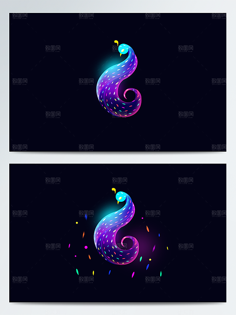 多彩渐变炫酷光感唯美星空幻想之光