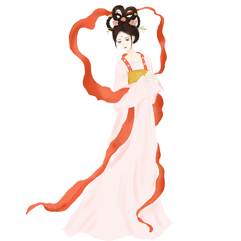 国潮风中秋节手绘装饰元素