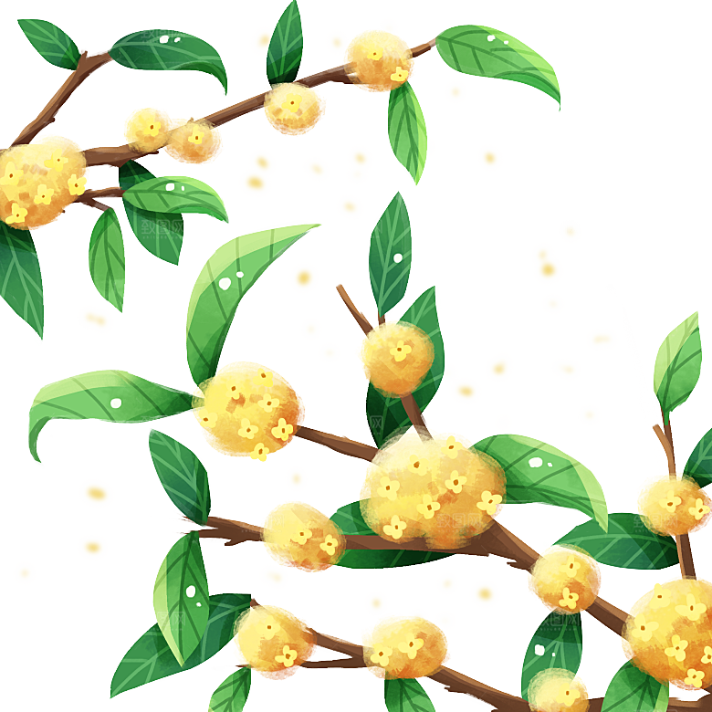 国潮风中秋节手绘装饰元素