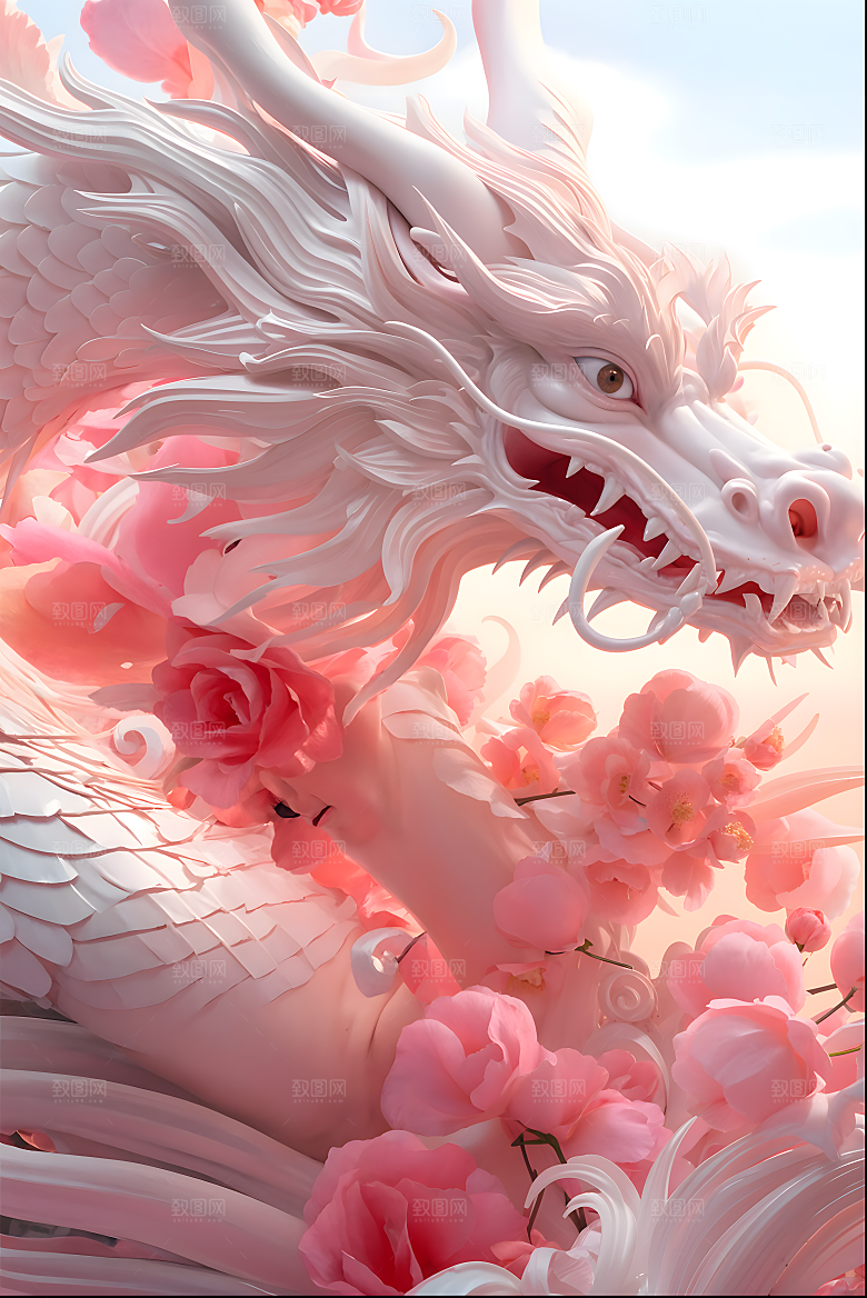 古风樱花粉巨龙AI龙